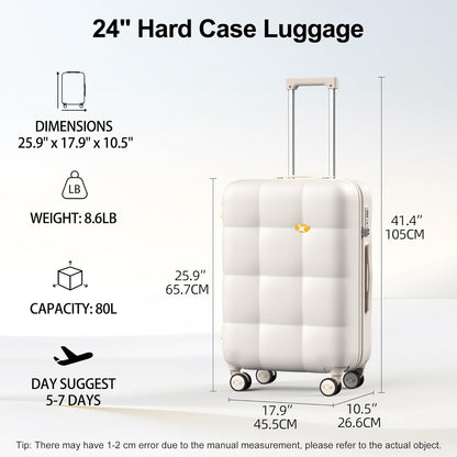 Hardshell Carry On Luggage with Spinner Wheels & Built-in TSA Lock,PC Durable Suitcase Rolling Luggage with Scratch-Resistant Surface, Pink