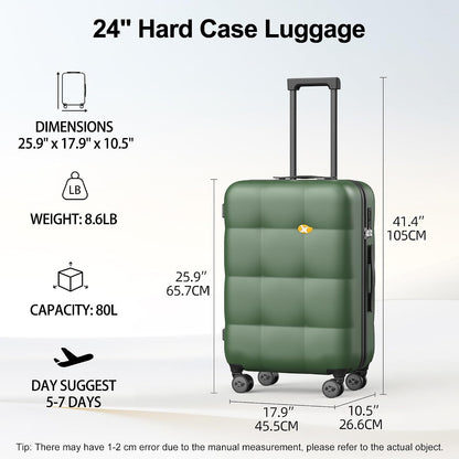 Hardshell Carry On Luggage with Spinner Wheels & Built-in TSA Lock,PC Durable Suitcase Rolling Luggage with Scratch-Resistant Surface, Pink