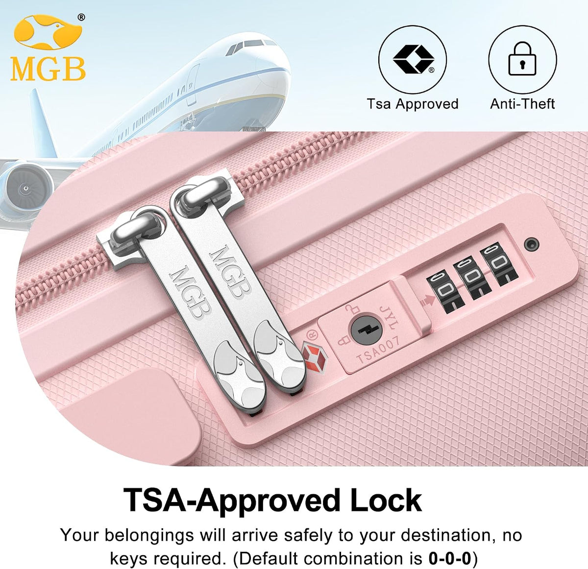 Hardshell Carry On Luggage with Spinner Wheels & Built-in TSA Lock,PC Durable Suitcase Rolling Luggage with Scratch-Resistant Surface, Pink