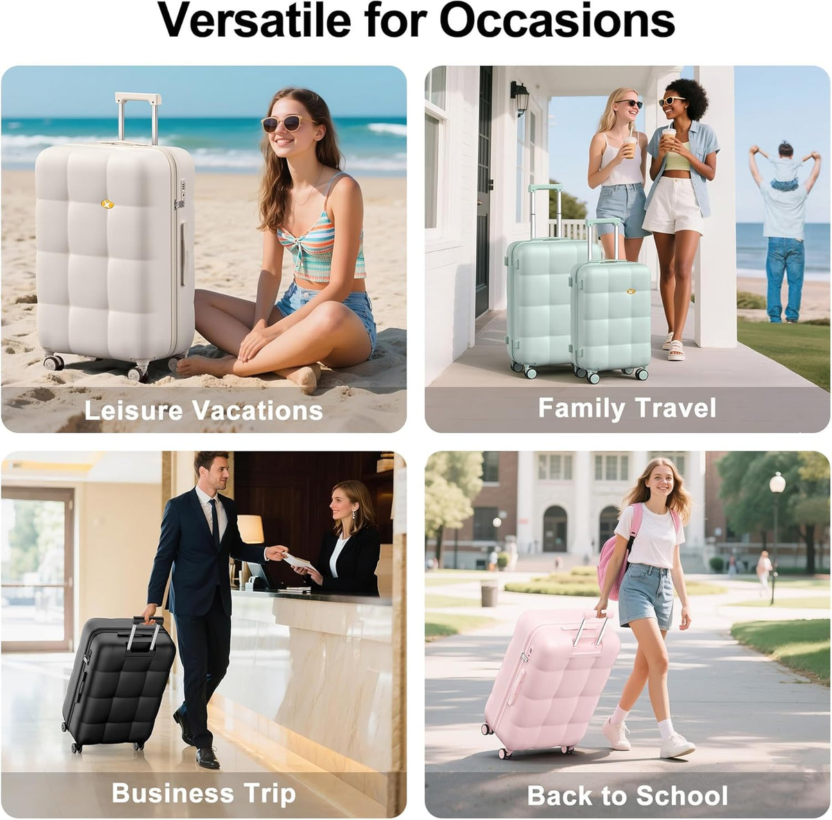 Hardshell Carry On Luggage with Spinner Wheels & Built-in TSA Lock,PC Durable Suitcase Rolling Luggage with Scratch-Resistant Surface, Pink