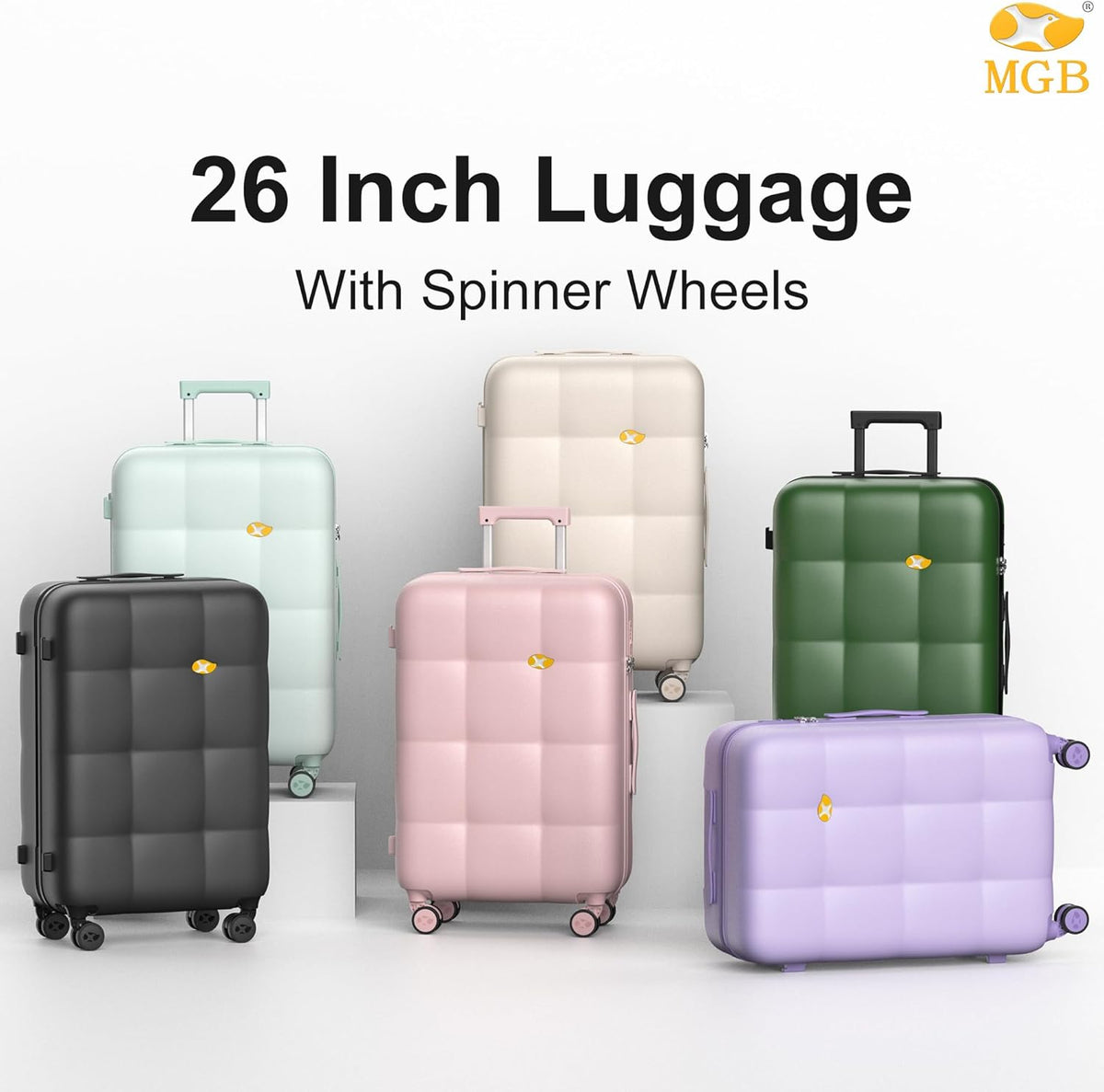 Hardshell Carry On Luggage with Spinner Wheels & Built-in TSA Lock,PC Durable Suitcase Rolling Luggage with Scratch-Resistant Surface, Pink