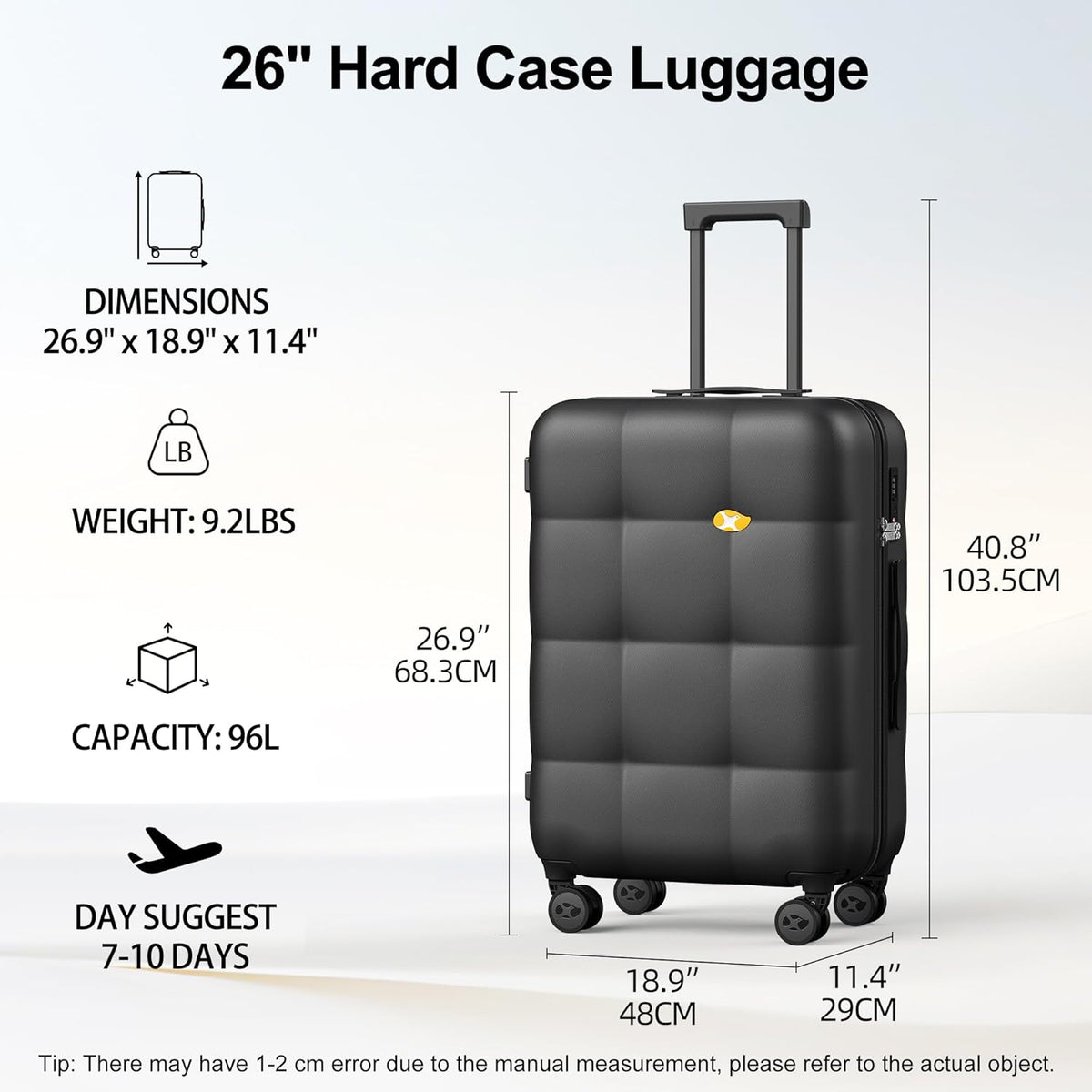Hardshell Carry On Luggage with Spinner Wheels & Built-in TSA Lock,PC Durable Suitcase Rolling Luggage with Scratch-Resistant Surface, Pink
