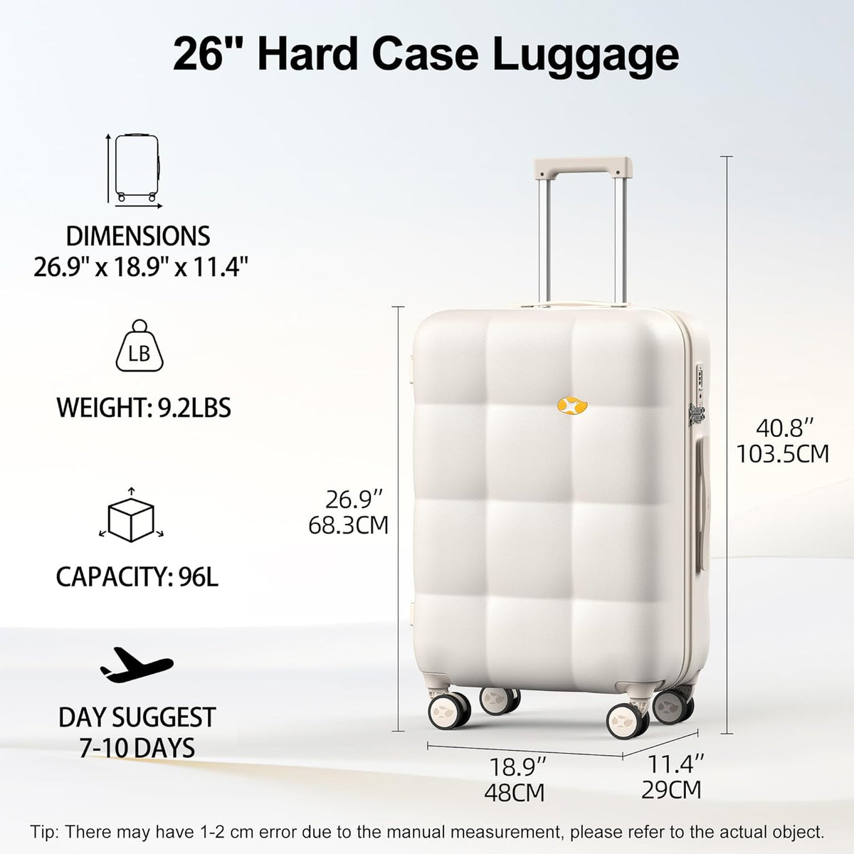 Hardshell Carry On Luggage with Spinner Wheels & Built-in TSA Lock,PC Durable Suitcase Rolling Luggage with Scratch-Resistant Surface, Pink