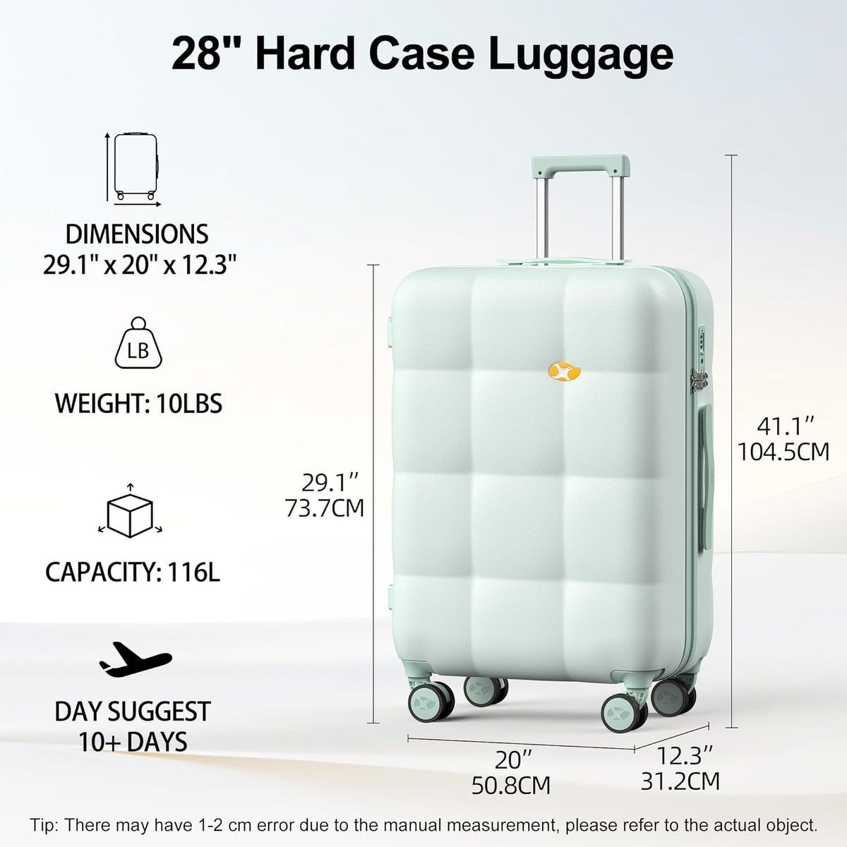 Hardshell Carry On Luggage with Spinner Wheels & Built-in TSA Lock,PC Durable Suitcase Rolling Luggage with Scratch-Resistant Surface, Pink