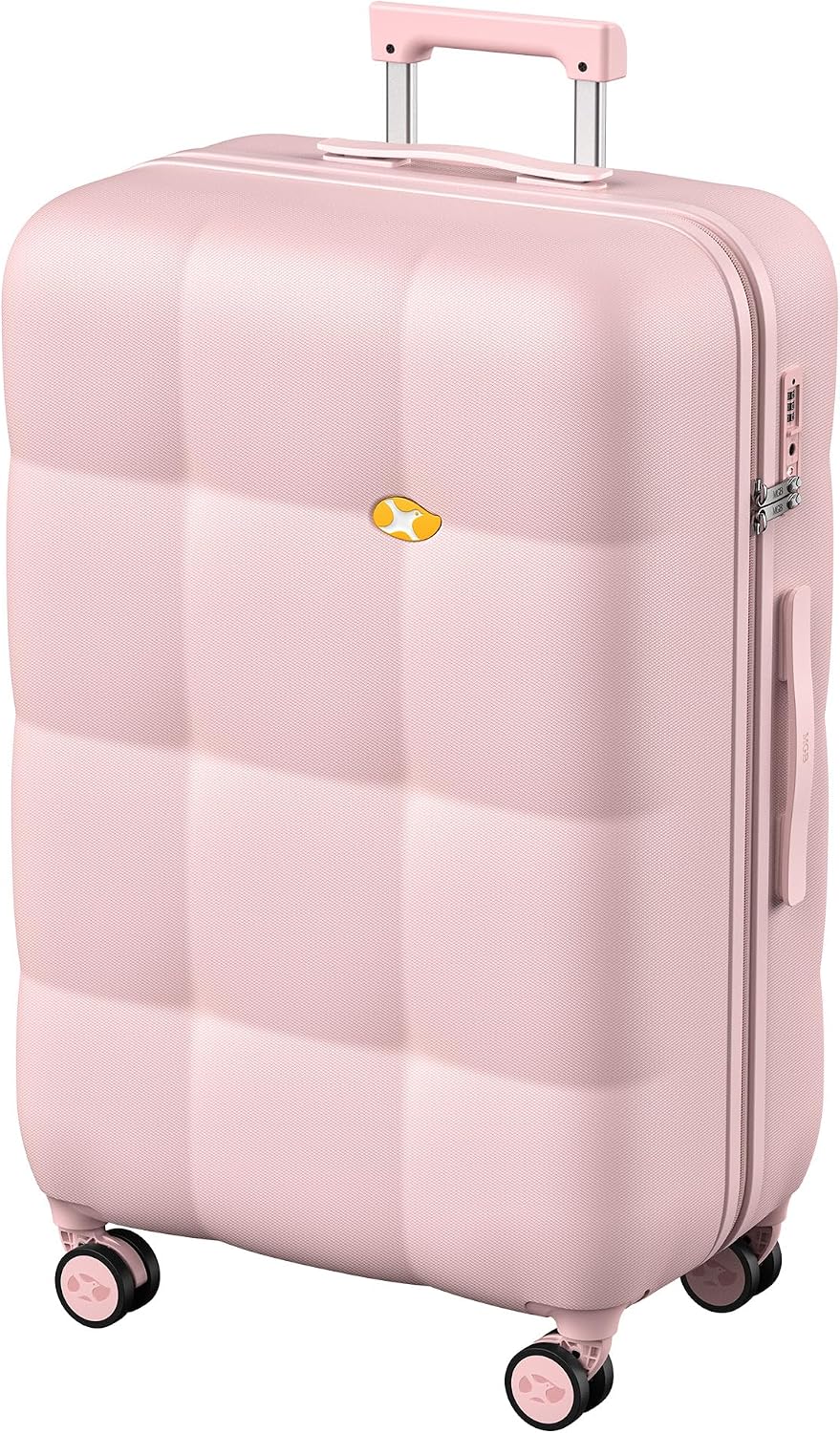 Hardshell Carry On Luggage with Spinner Wheels & Built-in TSA Lock,PC Durable Suitcase Rolling Luggage with Scratch-Resistant Surface, Pink