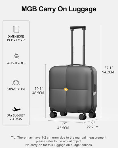 Hardshell Carry On Luggage with Spinner Wheels & Built-in TSA Lock,PC Durable Suitcase Rolling Luggage with Scratch-Resistant Surface, Pink