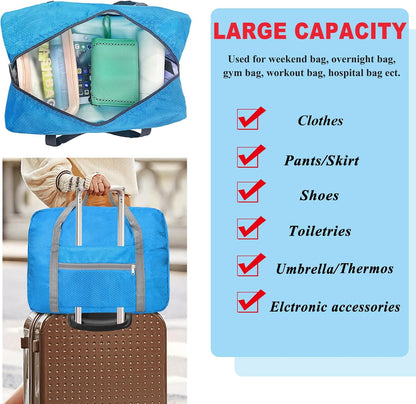 For Spirit Airlines Personal Item Bag 18x14x8 Foldable Carry on Bags for Airplanes Travel Duffel Bags for Women and Men
