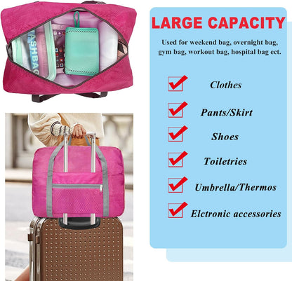 For Spirit Airlines Personal Item Bag 18x14x8 Foldable Carry on Bags for Airplanes Travel Duffel Bags for Women and Men