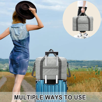 For Spirit Airlines Personal Item Bag 18x14x8 Foldable Carry on Bags for Airplanes Travel Duffel Bags for Women and Men