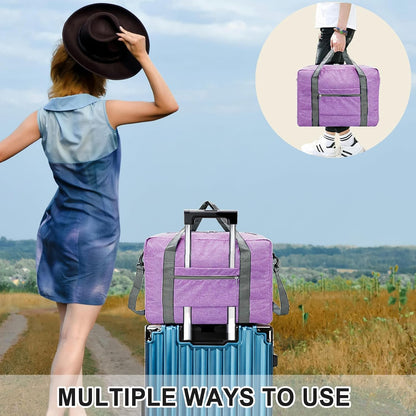 For Spirit Airlines Personal Item Bag 18x14x8 Foldable Carry on Bags for Airplanes Travel Duffel Bags for Women and Men