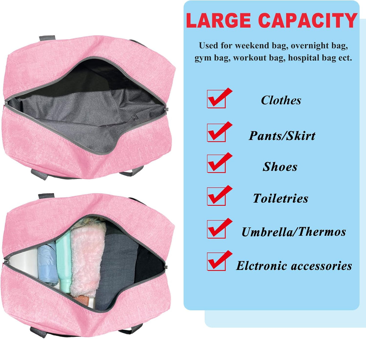 For Spirit Airlines Personal Item Bag 18x14x8 Foldable Carry on Bags for Airplanes Travel Duffel Bags for Women and Men