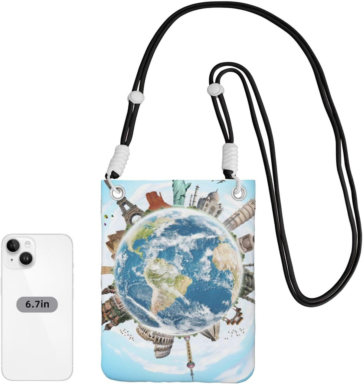 World Travel for Crossbody Phone Bag, Small & Lightweight Crossbody Purse for Women with Adjustable Strap, Water-Resistant Daily Commuter Bag for Phone, Wallet, Keys