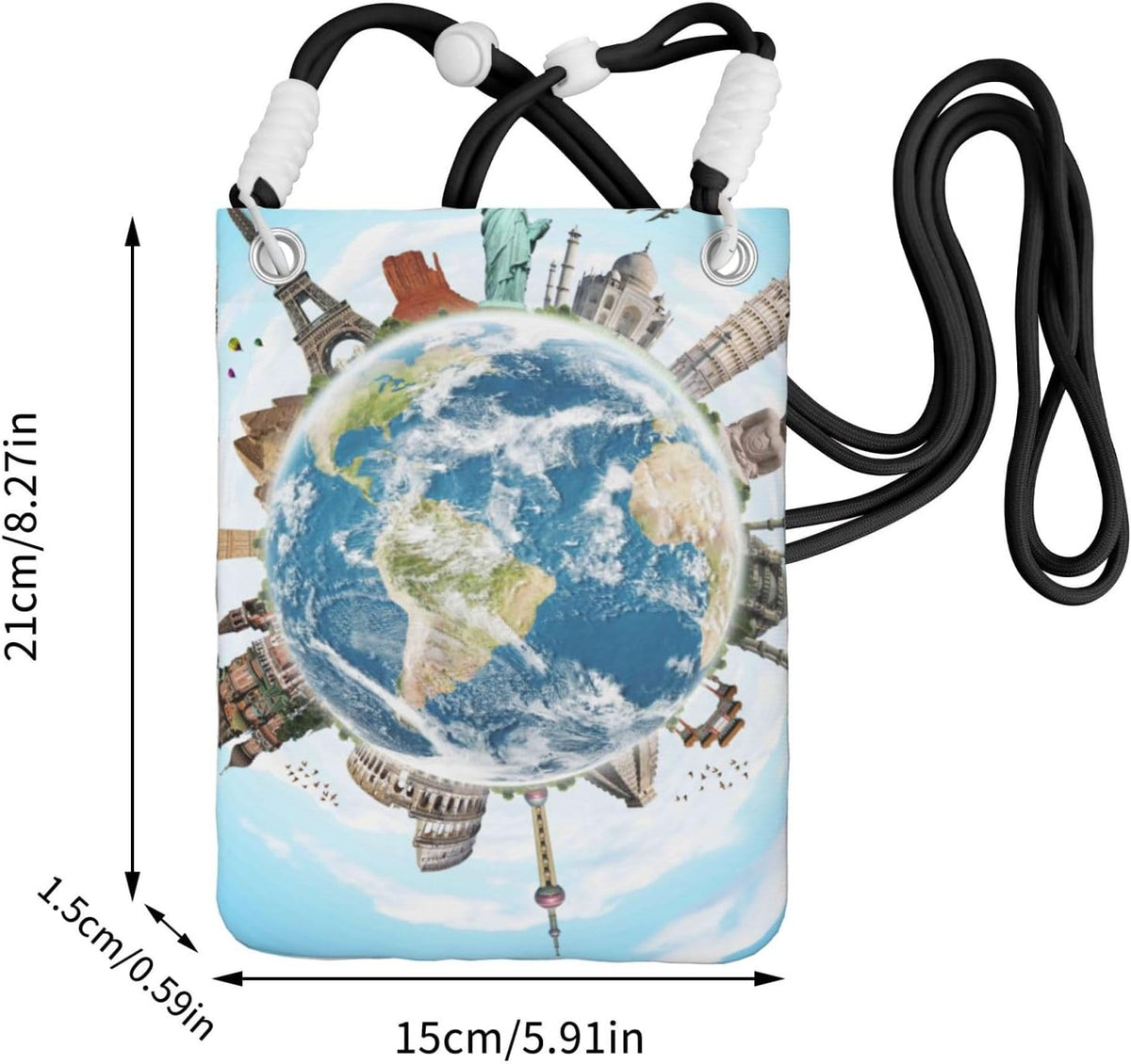 World Travel for Crossbody Phone Bag, Small & Lightweight Crossbody Purse for Women with Adjustable Strap, Water-Resistant Daily Commuter Bag for Phone, Wallet, Keys