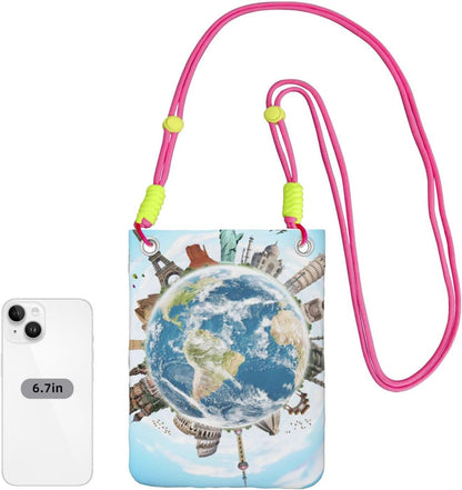 World Travel for Crossbody Phone Bag, Small & Lightweight Crossbody Purse for Women with Adjustable Strap, Water-Resistant Daily Commuter Bag for Phone, Wallet, Keys