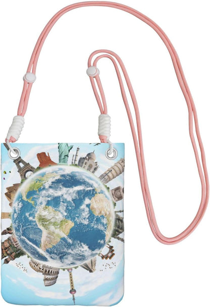 World Travel for Crossbody Phone Bag, Small & Lightweight Crossbody Purse for Women with Adjustable Strap, Water-Resistant Daily Commuter Bag for Phone, Wallet, Keys