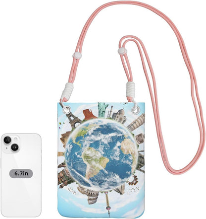 World Travel for Crossbody Phone Bag, Small & Lightweight Crossbody Purse for Women with Adjustable Strap, Water-Resistant Daily Commuter Bag for Phone, Wallet, Keys