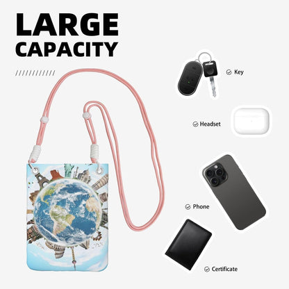 World Travel for Crossbody Phone Bag, Small & Lightweight Crossbody Purse for Women with Adjustable Strap, Water-Resistant Daily Commuter Bag for Phone, Wallet, Keys