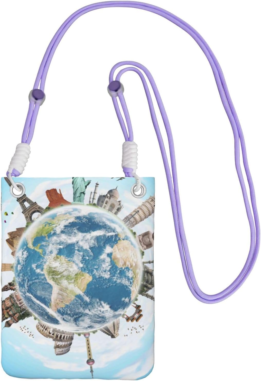 World Travel for Crossbody Phone Bag, Small & Lightweight Crossbody Purse for Women with Adjustable Strap, Water-Resistant Daily Commuter Bag for Phone, Wallet, Keys