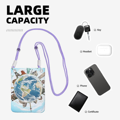 World Travel for Crossbody Phone Bag, Small & Lightweight Crossbody Purse for Women with Adjustable Strap, Water-Resistant Daily Commuter Bag for Phone, Wallet, Keys