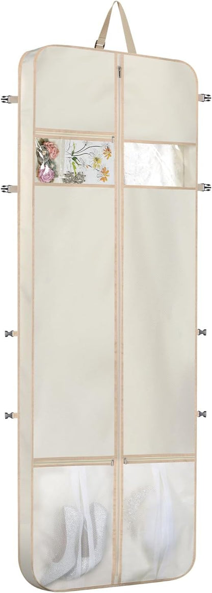 48 Inch Garment Bags for Travel Heavy Duty Travel Suit Bag for Men Women with Buckles & Shoulder Strap Garment Bags for Hanging Clothes, Black