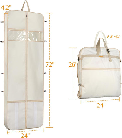 48 Inch Garment Bags for Travel Heavy Duty Travel Suit Bag for Men Women with Buckles & Shoulder Strap Garment Bags for Hanging Clothes, Black
