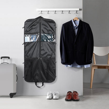 48 Inch Garment Bags for Travel Heavy Duty Travel Suit Bag for Men Women with Buckles & Shoulder Strap Garment Bags for Hanging Clothes, Black