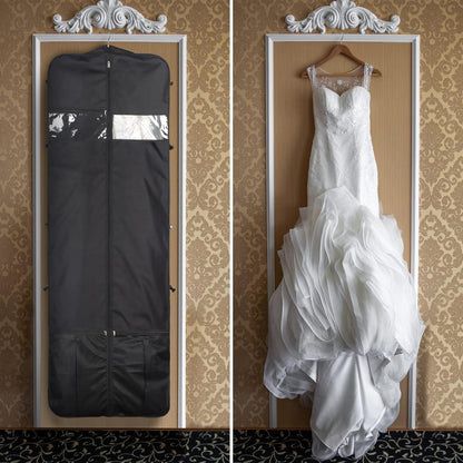 48 Inch Garment Bags for Travel Heavy Duty Travel Suit Bag for Men Women with Buckles & Shoulder Strap Garment Bags for Hanging Clothes, Black