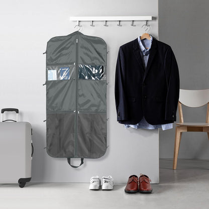 48 Inch Garment Bags for Travel Heavy Duty Travel Suit Bag for Men Women with Buckles & Shoulder Strap Garment Bags for Hanging Clothes, Black