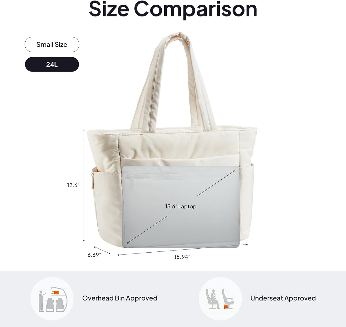 Tote Bag for Women Puffer Travel Carry On Bags with Laptop Compartment & Cup Holder Work Tote for Weekend Overnight