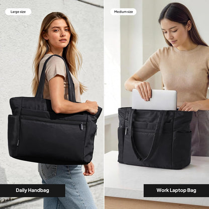 Tote Bag for Women Puffer Travel Carry On Bags with Laptop Compartment & Cup Holder Work Tote for Weekend Overnight
