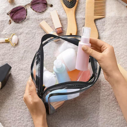 Clear Toiletry Bag, Travel Cosmetic Bag for Women & Men, Transparent Makeup Organizer with Top Zipper for Shampoo, Toothbrush & Liquids