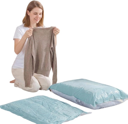 Vacuum Storage Bags for Clothing - 6 Pack Roll-Up, 40×60cm (15.7"×23.6"), No Vacuum Needed, Compression Packing Bags for Clothes, Carry-On Luggage, Camping, and Travel