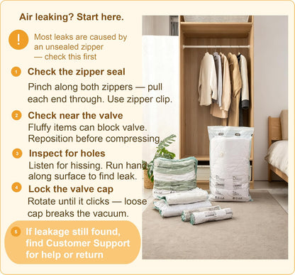 Vacuum Storage Bags for Clothing - 6 Pack Roll-Up, 40×60cm (15.7"×23.6"), No Vacuum Needed, Compression Packing Bags for Clothes, Carry-On Luggage, Camping, and Travel