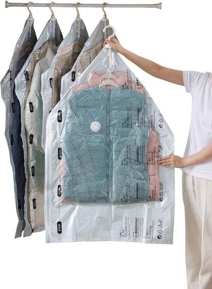 Vacuum Storage Bags for Clothing - 6 Pack Roll-Up, 40×60cm (15.7"×23.6"), No Vacuum Needed, Compression Packing Bags for Clothes, Carry-On Luggage, Camping, and Travel
