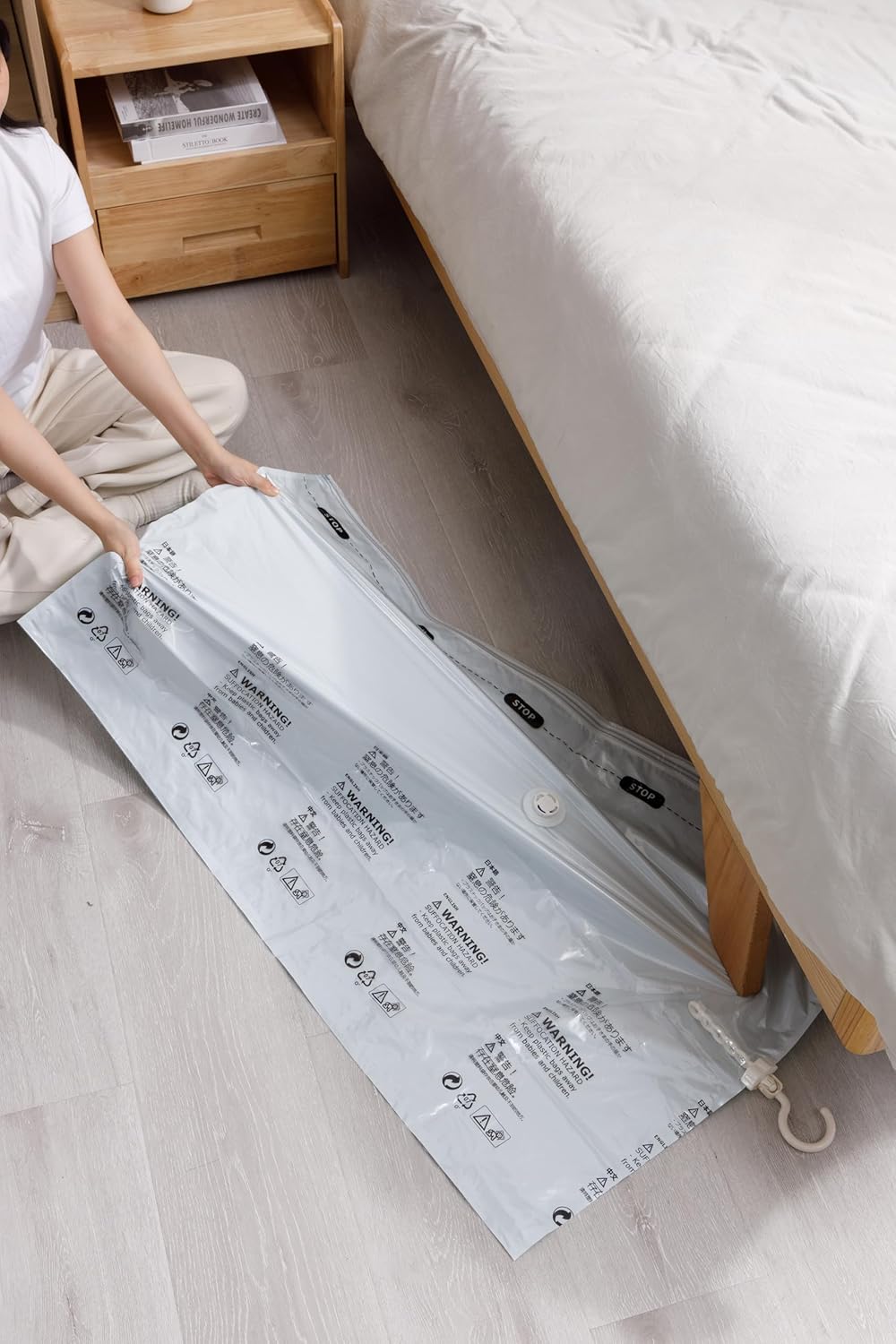 Vacuum Storage Bags for Clothing - 6 Pack Roll-Up, 40×60cm (15.7"×23.6"), No Vacuum Needed, Compression Packing Bags for Clothes, Carry-On Luggage, Camping, and Travel