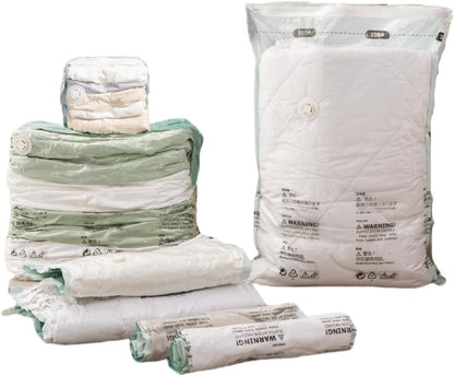 Vacuum Storage Bags for Clothing - 6 Pack Roll-Up, 40×60cm (15.7"×23.6"), No Vacuum Needed, Compression Packing Bags for Clothes, Carry-On Luggage, Camping, and Travel