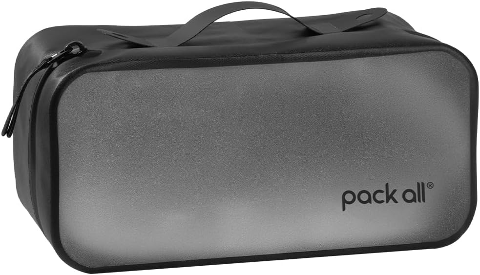 Frosted Clear Organizer Pouch, Lightweight TPU Zipper Bag with Full Opening, Transparent Water-Resistant Toiletry & Gear Storage for Travel, Camping, Hiking and Daily Use (Medium)