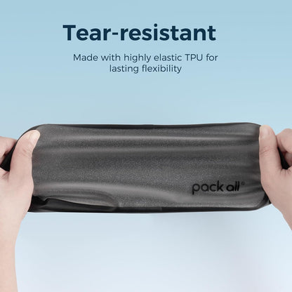 Frosted Clear Organizer Pouch, Lightweight TPU Zipper Bag with Full Opening, Transparent Water-Resistant Toiletry & Gear Storage for Travel, Camping, Hiking and Daily Use (Medium)