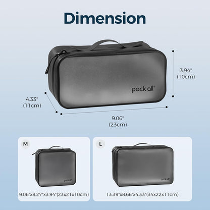Frosted Clear Organizer Pouch, Lightweight TPU Zipper Bag with Full Opening, Transparent Water-Resistant Toiletry & Gear Storage for Travel, Camping, Hiking and Daily Use (Medium)