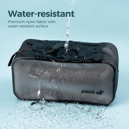 Frosted Clear Organizer Pouch, Lightweight TPU Zipper Bag with Full Opening, Transparent Water-Resistant Toiletry & Gear Storage for Travel, Camping, Hiking and Daily Use (Medium)