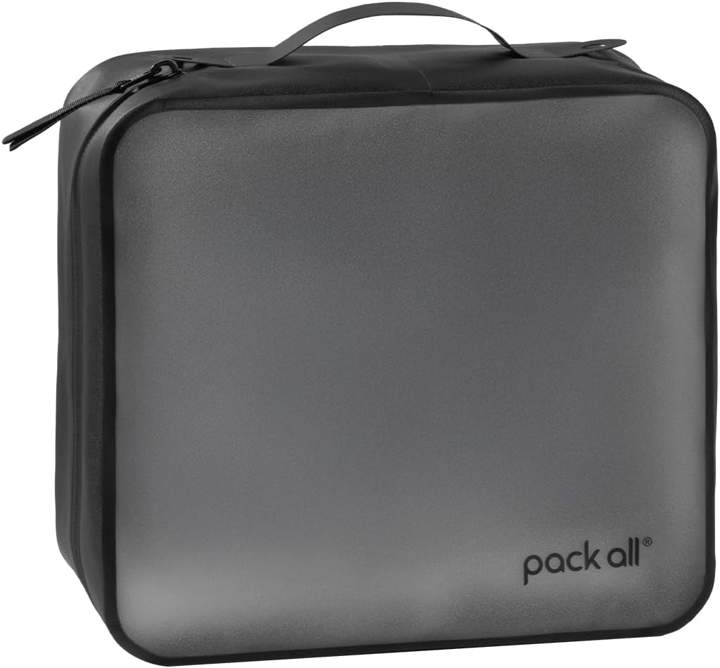 Frosted Clear Organizer Pouch, Lightweight TPU Zipper Bag with Full Opening, Transparent Water-Resistant Toiletry & Gear Storage for Travel, Camping, Hiking and Daily Use (Medium)