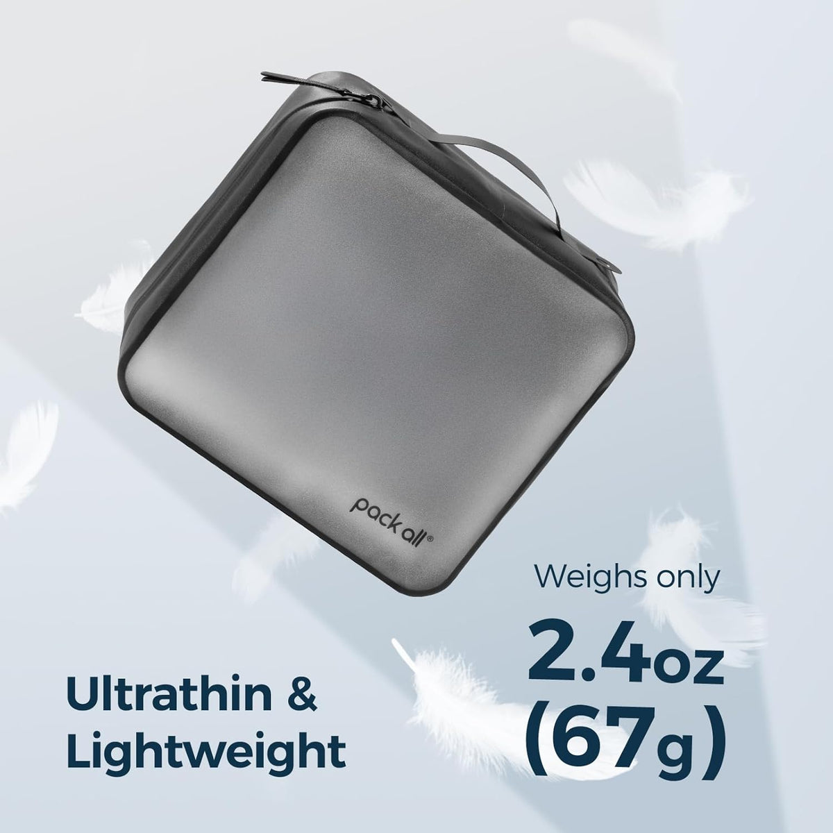 Frosted Clear Organizer Pouch, Lightweight TPU Zipper Bag with Full Opening, Transparent Water-Resistant Toiletry & Gear Storage for Travel, Camping, Hiking and Daily Use (Medium)