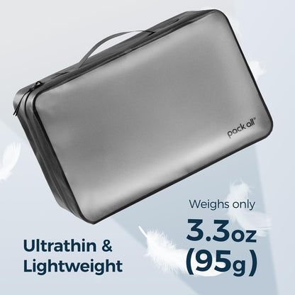 Frosted Clear Organizer Pouch, Lightweight TPU Zipper Bag with Full Opening, Transparent Water-Resistant Toiletry & Gear Storage for Travel, Camping, Hiking and Daily Use (Medium)