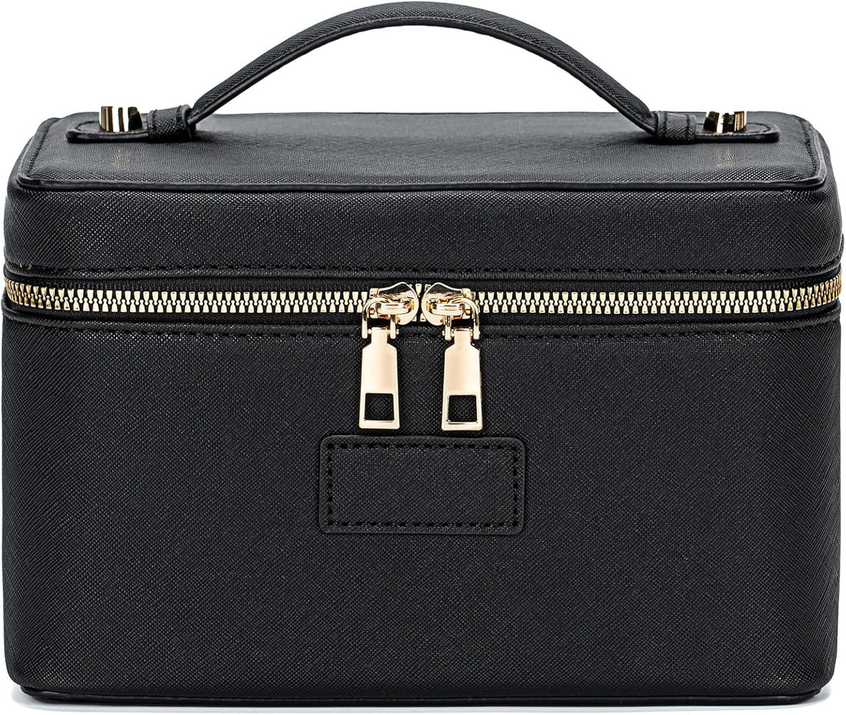 Makeup Bag Vanity Case for Women – Portable Cosmetic Bag Makeup Bag Organizer Travel Toiletry Bag with Removable Divider