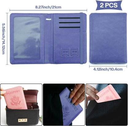 Passport Holder for Travel, Leather Passport Holder RFID Blocking Passport Cover Wallet Passport Case with Pen Holder Passport Holders for Travel Women Men Family Travels Must Haves Essentials, Black