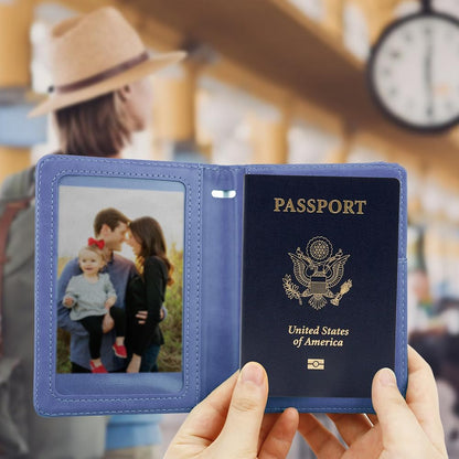 Passport Holder for Travel, Leather Passport Holder RFID Blocking Passport Cover Wallet Passport Case with Pen Holder Passport Holders for Travel Women Men Family Travels Must Haves Essentials, Black