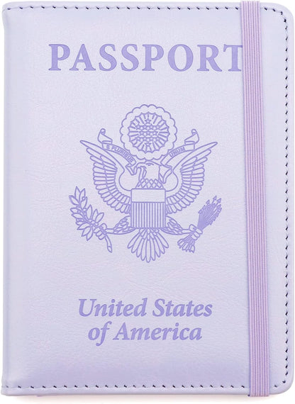 Passport Holder for Travel, Leather Passport Holder RFID Blocking Passport Cover Wallet Passport Case with Pen Holder Passport Holders for Travel Women Men Family Travels Must Haves Essentials, Black