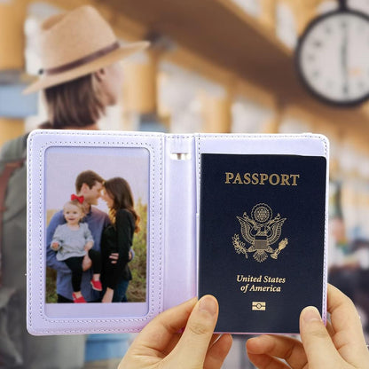 Passport Holder for Travel, Leather Passport Holder RFID Blocking Passport Cover Wallet Passport Case with Pen Holder Passport Holders for Travel Women Men Family Travels Must Haves Essentials, Black