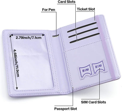 Passport Holder for Travel, Leather Passport Holder RFID Blocking Passport Cover Wallet Passport Case with Pen Holder Passport Holders for Travel Women Men Family Travels Must Haves Essentials, Black