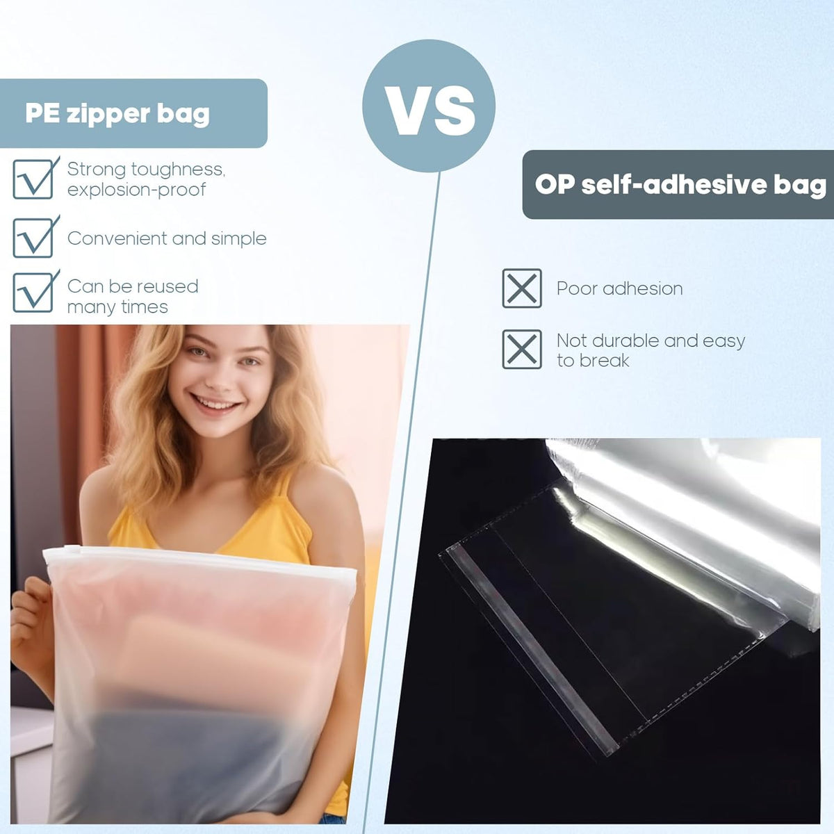 14x18 Inch Clothes Packaging Bags for Shipping, 2 Gallon Frosted Zipper Clothing Packaging Bags for small business, Clear Apparel Bag for Winter clothes, blankets, backpack | No Vent Holes